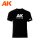 AK Interactive AK052 AK OFFICIAL T-SHIRT BLACK (WHITE LOGO) size "L" - Rövid ujjú póló