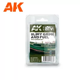   AK Interactive AK063 SLIMY GRIME AND FUEL SET - kosz csíkok és üzemanyag foltok készlet