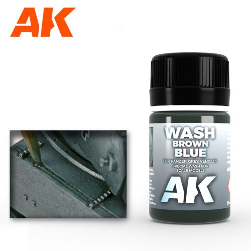 AK Interactive AK070 WASH FOR PANZER GREY VEHICLES - bemosó szürke páncélozott járművekhez