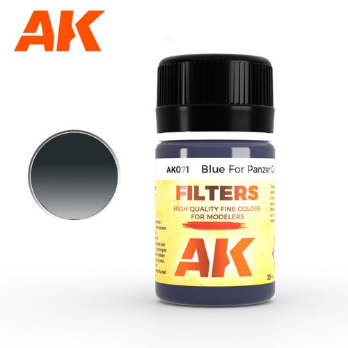 AK Interactive AK071 BLUE FILTER FOR PANZER GREY VEHICLES  - filter szürke páncélozott járművekhez