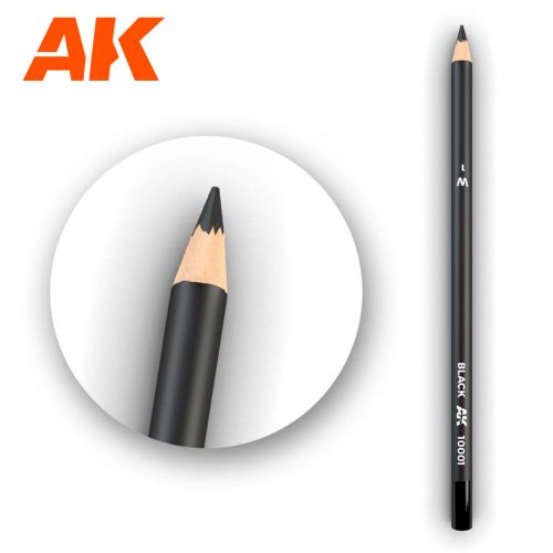 AK Interactive AK10001 Watercolor Pencil Black - Fekete Weathering ceruza