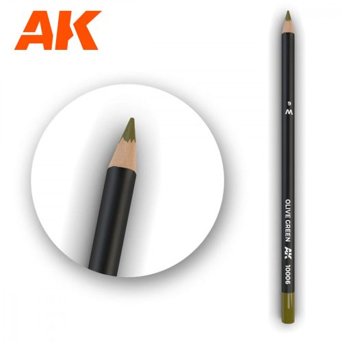 AK Interactive AK10006 Watercolor Pencil Olive Green - Olívazöld Weathering ceruza