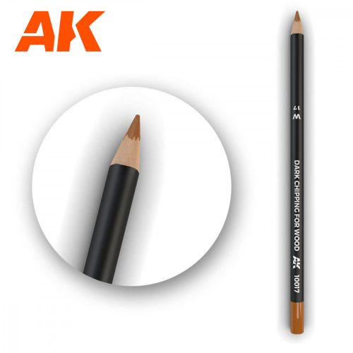 AK Interactive AK10017 Watercolor Pencil Dark Chipping for wood - Erős koptatás fához Weathering ceruza