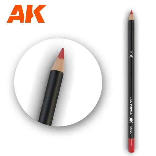 AK Interactive AK10020 Watercolor Pencil Red Primer - Piros alapozó Weathering ceruza