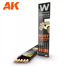   AK Interactive AK10041 WATERCOLOR PENCIL SET RUST AND STREAKING - Weathering ceruza készlet