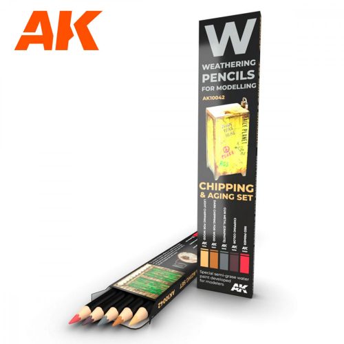 AK Interactive AK10042 WATERCOLOR PENCIL SET CHIPPING - Weathering ceruza készlet