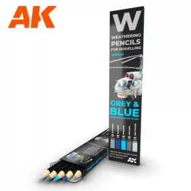   AK Interactive AK10043 WATERCOLOR PENCIL SET GREY AND BLUE CAMOUFLAGES - Weathering ceruza készlet
