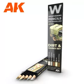   AK Interactive AK10044 Watercolor Pencil Set: Splashes, Dirt & Marks Set - Sár és kosz Weathering ceruza szett