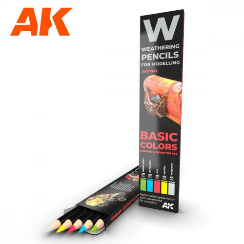 AK Interactive AK10045 WATERCOLOR PENCIL SET BASICS - Weathering ceruza készlet