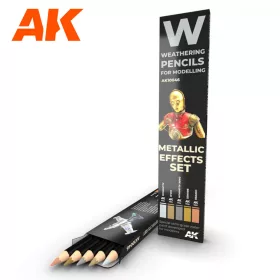   AK Interactive AK10046 WATERCOLOR PENCIL SET METALLICS - Weathering ceruza készlet