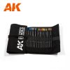 AK Interactive AK10048 WEATHERING PENCILS FULL RANGE CLOTH CASE - Weathering ceruza készlet, 37 db