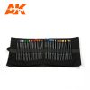 AK Interactive AK10048 WEATHERING PENCILS FULL RANGE CLOTH CASE - Weathering ceruza készlet, 37 db