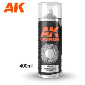   AK Interactive AK1014 Semi-Gloss varnish - Selyemfényű lakk sprayfesték makettezéshez 400 ml