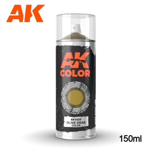 AK Interactive AK1025 Olive Drab color - alapozó sprayfesték makettezéshez 150 ml