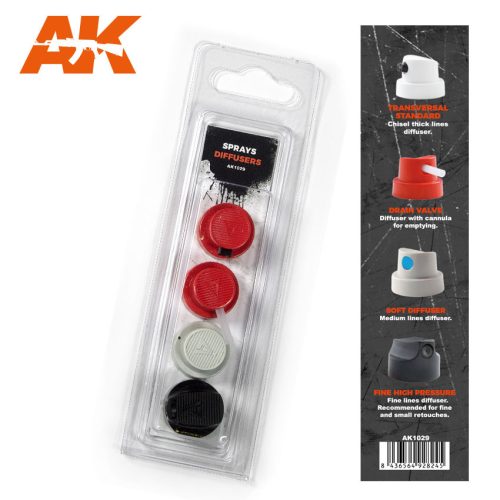 AK Interactive AK1029 Spray Difussers Set 2  - Szórófej, diffúzor-készlet sprayfestékekhez