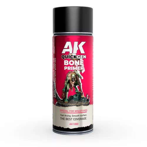 AK Interactive AK1060 BONE PRIMER - QUICK GEN SPRAY - alapozó sprayfesték makettezéshez 400 ml