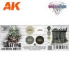 AK Interactive AK1074 Wargame Color Set - Stone and Rock Effects