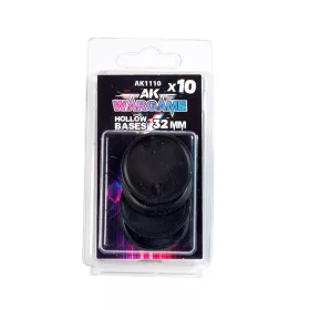   AK Interactive AK1110 HOLLOW BASE 32mm - 10 units - Üreges alapok Wargame figurákhoz, 10 db