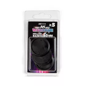   AK Interactive AK1111 HOLLOW BASE 40mm - 5 units - Üreges alapok Wargame figurákhoz, 5 db