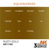 AK Interactive AK11193 Rusty Gold, 17 ml akril makett festék