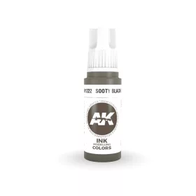  AK Interactive AK11222 Sooty Black INK, 17 ml akril makett festék