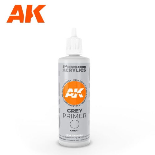 AK Interactive AK11241 Grey Primer 100 ml - akril alapozófesték makettezéshez