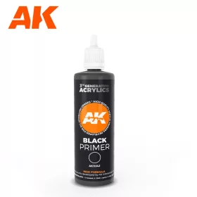   AK Interactive AK11242 Black Primer 100 ml - akril alapozófesték makettezéshez