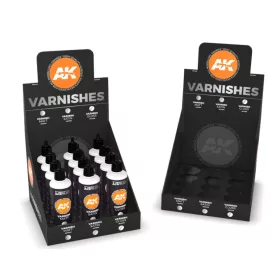   AK Interactive AK11243 Varnishes Display (3 ref x 4 units) 3rd Gen