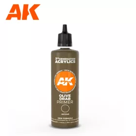   AK Interactive AK11249 Olive drab surface Primer 100ml - akril alapozó makett festék