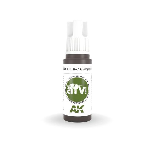 AK Interactive AK11384 S.C.C. No.1A Very Dark Brown 17 ml akril makett festék