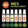 AK Interactive AK11600 ORCS AND GREEN CREATURES - 17 ml akril makett festék készlet