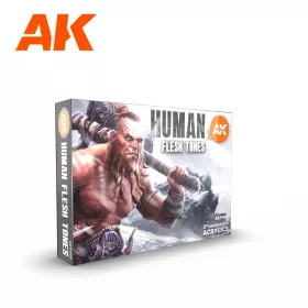   AK Interactive AK11603 HUMAN FLESH TONES - 17 ml akril makett festék készlet