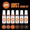 AK Interactive AK11605 RUST SET - 17 ml akril makett festék készlet