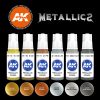 AK Interactive AK11608 METALLICS SET - 17 ml akril makett festék készlet