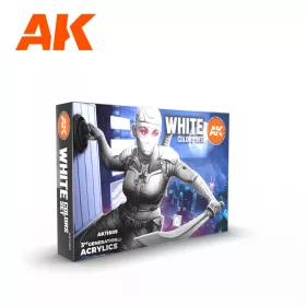   AK Interactive AK11609 WHITE COLORS SET - 17 ml akril makett festék készlet