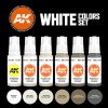 AK Interactive AK11609 WHITE COLORS SET - 17 ml akril makett festék készlet