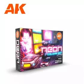   AK Interactive AK11610 NEON COLORS SET - 17 ml akril makett festék készlet