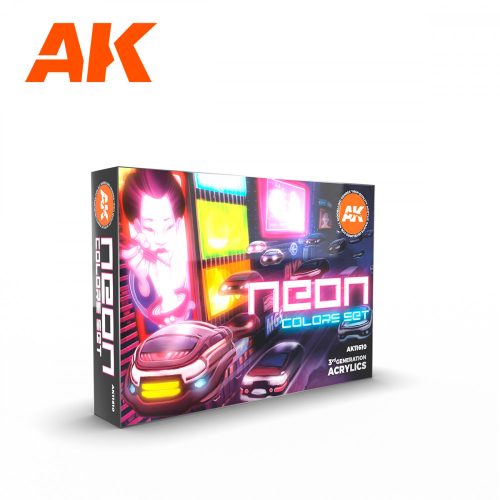 AK Interactive AK11610 NEON COLORS SET - 17 ml akril makett festék készlet