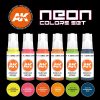 AK Interactive AK11610 NEON COLORS SET - 17 ml akril makett festék készlet