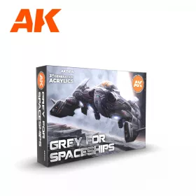   AK Interactive AK11614 GREY FOR SPACESHIPS SET - 17 ml akril makett festék készlet