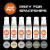 AK Interactive AK11614 GREY FOR SPACESHIPS SET - 17 ml akril makett festék készlet