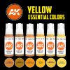 AK Interactive AK11615 YELLOW ESSENTIAL COLORS 3GEN SET - 17 ml akril makett festék készlet