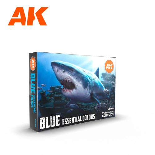 AK Interactive AK11618 BLUE ESSENTIAL COLORS 3GEN SET - 17 ml akril makett festék készlet