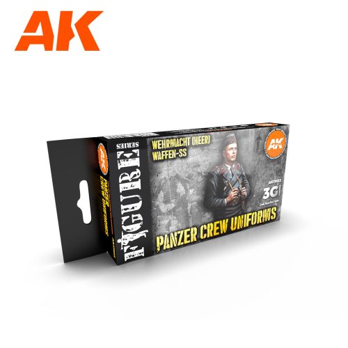 AK Interactive AK11622 PANZER CREW BLACK UNIFORMS SET 3G akril makett festék készlet