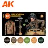 AK Interactive AK11623 WAFFEN SS 44 DOT UNIFORM COLORS 3G akril makett festék készlet