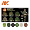 AK Interactive AK11632 MODERN WOODLAND AND FLECKTARN CAMOUFLAGES 3G akril maketffesték készlet