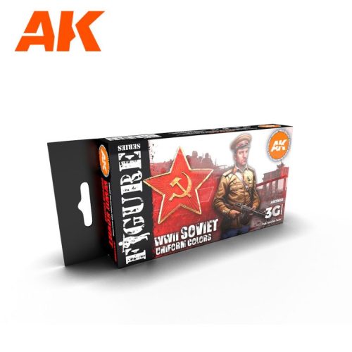 AK Interactive AK11635 SOVIET WWII UNIFORM COLORS 3G akril makett festék készlet