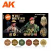 AK Interactive AK11636 WWII BRITISH UNIFORM COLORS 3G akril makett festék készlet