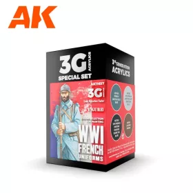   AK Interactive AK11637 WWI FRENCH UNIFORMS 3G akril makett festék készlet