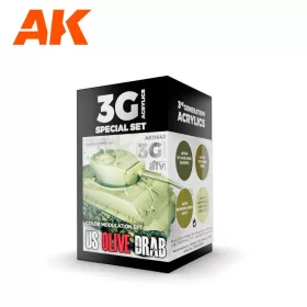   AK Interactive AK11643 MODULATION US OLIVE DRAB 3G akril makett festék készlet